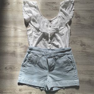Striped Loft Jean Shorts